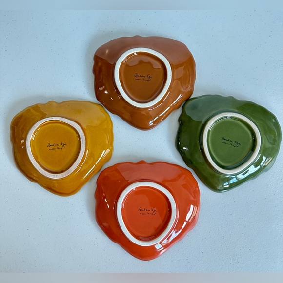 COPY - Barbara Eigen Crate & Barrel Leaf Shaped Appetizer Set of 4 Different Co… - Picture 3 of 15